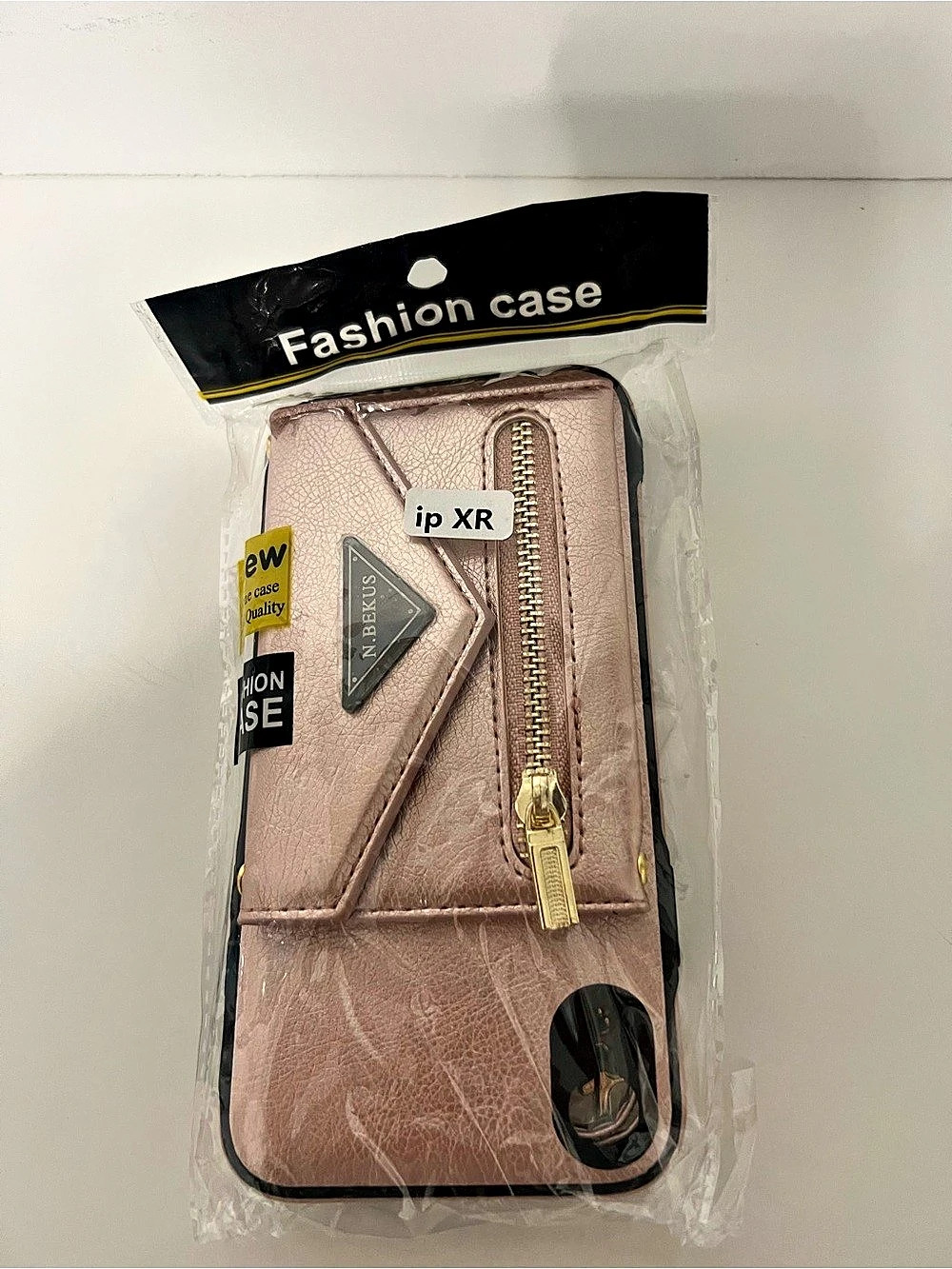 N.Bekus Wallet Case for iPhone XR Pink Crossbody
